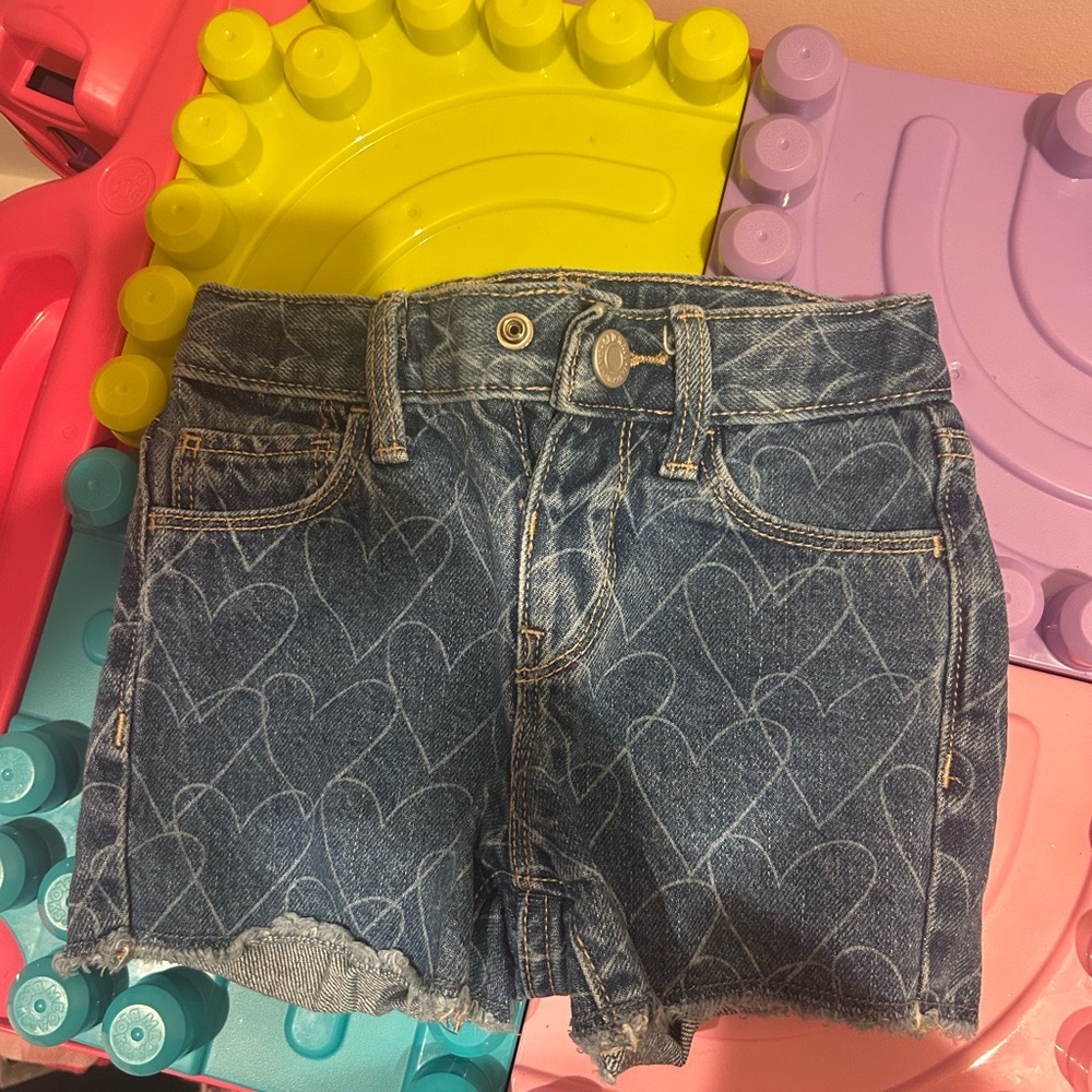 Old Navy Blue Heart Pattern Kids Shorts